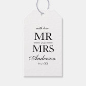 Moderne Elegante Mr. and Mrs Wedding WB Geschenkanhänger (Vorderseite)