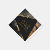 Moderne elegante Mr. & Mrs. Gold und schwarze Hoch Serviette (Ecke)