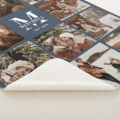 Moderne Elegante Multi Foto Collage Navy Blue Sherpadecke (3/4)