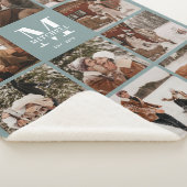 Moderne Elegante Multi-Foto Collage Sage Green Sherpadecke (3/4)