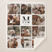 Moderne, elegante Multi-Foto Collage Schwarz und W Sherpadecke (Vorderseite)