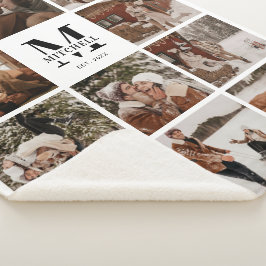 Moderne, elegante Multi-Foto Collage Schwarz und W Sherpadecke