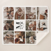 Moderne, elegante Multi-Foto Collage Schwarz und W Sherpadecke (Vorderseite (Horizontal))