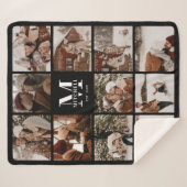 Moderne, elegante Multi-Foto Collage Schwarz und W Sherpadecke (Vorderseite (Horizontal))
