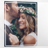 Moderne Elegante Multi-Foto QR Code Hochzeit Dreifach Gefaltete Einladung (Innen Erste Seite)