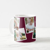 Moderne, elegante MultiFoto-Familie lila GIF-Kaffe Kaffeetasse (Vorderseite Links)