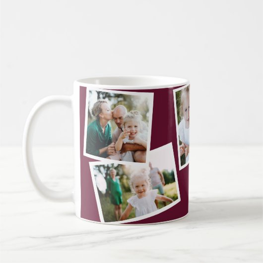 Moderne, elegante MultiFoto-Familie lila GIF-Kaffe Kaffeetasse (Links)