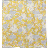 Moderne Elegante Mustard Yellow Marigold Blume Duschvorhang (Vorderseite)