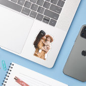 Moderne elegante Muttertagsgeschenke Aufkleber (Laptop mit iPhone)