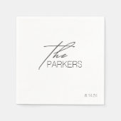 Moderne elegante Nachname Custom Wedding Simple Serviette (Vorderseite)