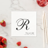 Moderne Elegante Nachname ErstHochzeit Serviette (Beispiel)