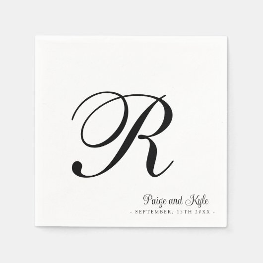 Moderne Elegante Nachname ErstHochzeit Serviette (Vorderseite)