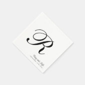 Moderne Elegante Nachname ErstHochzeit Serviette (Ecke)