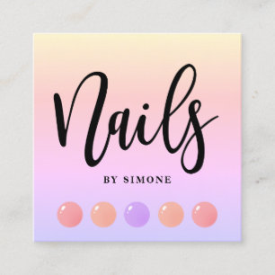 Moderne, elegante Nagellack-Tropfen farbenfrohe Nä Quadratische Visitenkarte