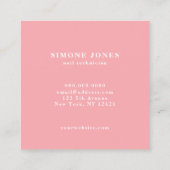 Moderne, elegante Nagellack-Tropfen pastellrosa Nä Quadratische Visitenkarte (Rückseite)