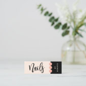Moderne, elegante Nagellack-Tropfen Rosa Nägel Mini Visitenkarte (Stehend Vorderseite)