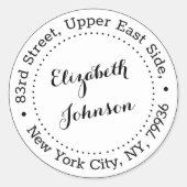 Moderne Elegante Name Rücksendeadresse Personalisi Runder Aufkleber (Vorderseite)