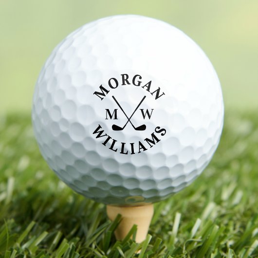 Moderne elegante Namensinitialen monogrammiert Golfball