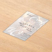 Moderne Elegante Names Script Foto Hochzeit Acryleinladungen (Ablage )