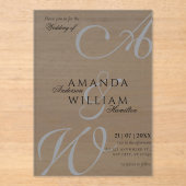 Moderne Elegante Names Script Foto Hochzeit Acryleinladungen (Vorderseite)