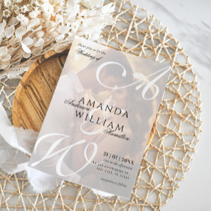 Moderne Elegante Names Script Foto Hochzeit Einladung