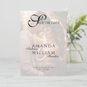 Moderne Elegante Names Script Foto Hochzeit Save The Date (Stehend Vorderseite)