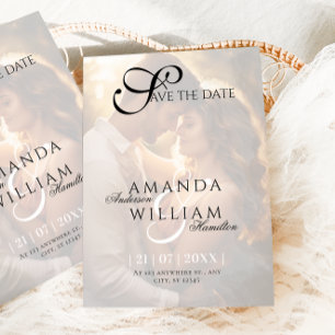 Moderne Elegante Names Script Foto Hochzeit Save The Date