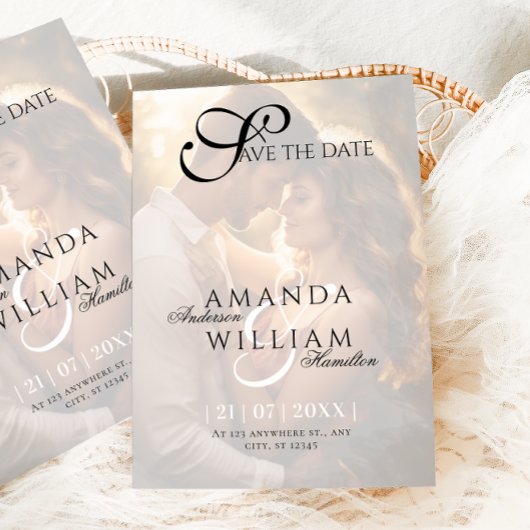 Moderne Elegante Names Script Foto Hochzeit Save The Date