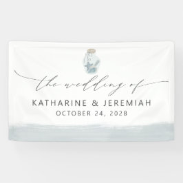 Moderne elegante Nautical Seashell Script Hochzeit Banner