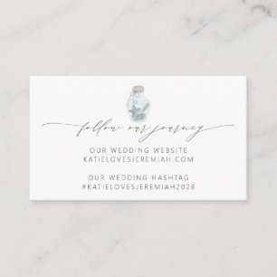 Moderne elegante Nautical Seashell Script Hochzeit Begleitkarte