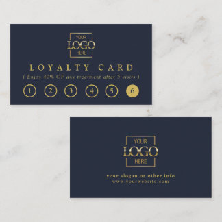 Moderne elegante Navy-Blue-Geschäftslogo-Auszeichn Treuekarte