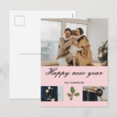 Moderne, elegante neue Jahre Feiertagspostkarte (Vorne/Hinten)