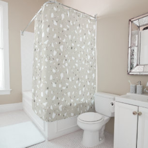 Moderne, elegante, neutrale Terrazzo Naturschönhe Duschvorhang