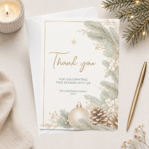 Moderne elegante neutrale Weihnachten Dankeskarte