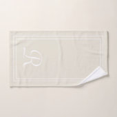 Moderne elegante, neutrale, weiße Monogramm Badhandtuch Set (Handtuch)