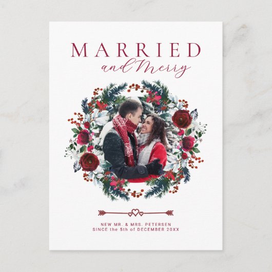 Moderne, elegante Neuvermählte - Foto Weihnachten (Vorderseite)