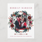 Moderne, elegante Neuvermählte zu Weihnachten Foto (Vorderseite)