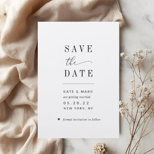 Moderne elegante Nicht-Foto-Hochzeit - Heiratsantr Save The Date