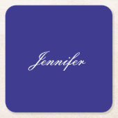 Moderne Elegante Niedliche Einzigartigkeit Deep Bl Rechteckiger Pappuntersetzer (Vorderseite)