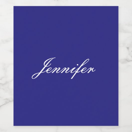 Moderne Elegante Niedliche Einzigartigkeit Deep Bl Weinetikett (Einzelnes Label)