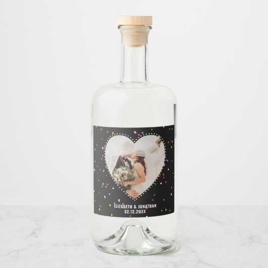 Moderne Elegante Niedliche Hochzeit im Whimsical H Alkoholflaschenetikett (Vorderseite)