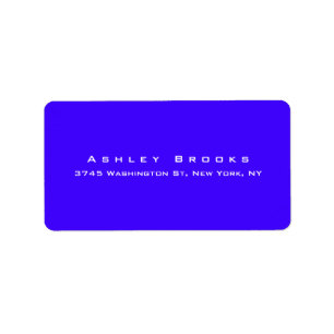 Moderne elegante Niedliche Ultramarine-Blaufarbe Adressaufkleber