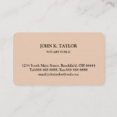 Moderne elegante Notare Visitenkarte (Rückseite)