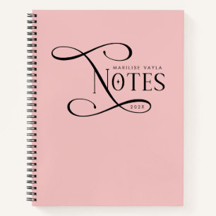 Moderne elegante Notizen Personalisiert Blassrosa Notizblock