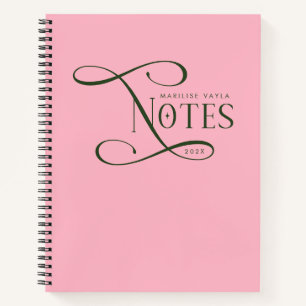 Moderne elegante Notizen Personalisiert Grün Pink Notizblock