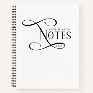Moderne elegante Notizen Personalisiert Schwarz We Notizblock