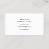 Moderne Elegante Nutritionist Personal Koch Fotos Visitenkarte (Rückseite)