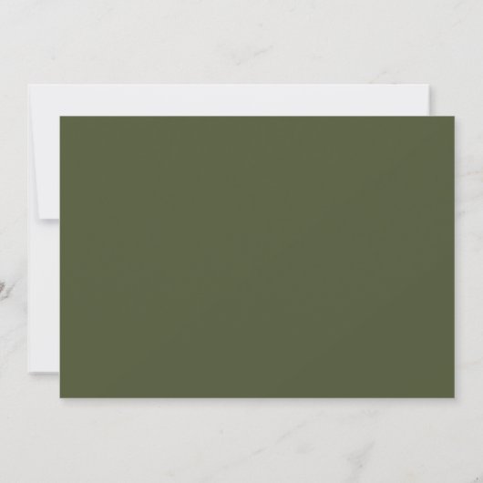 Moderne elegante Olive Green Foto Hochzeit Einladung (Rückseite)