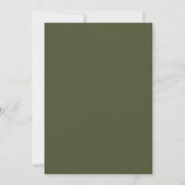 Moderne elegante Olive Green Wedding Einladung (Rückseite)