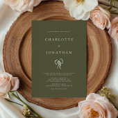 Moderne elegante Olive Green Wedding Einladung